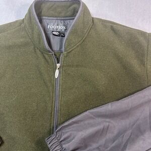 FootJoy Men's L Green Long Sleeve Zip Up Jacket Gray Sleeves